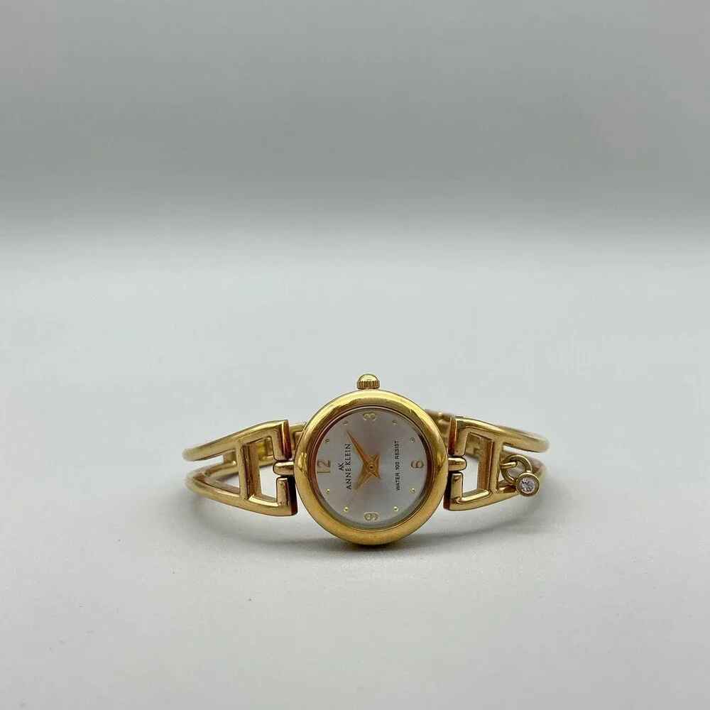 Anne Klein Womens Watch 19mm Silver Gold Tone Bangle 10/5396 New Battery 5.75